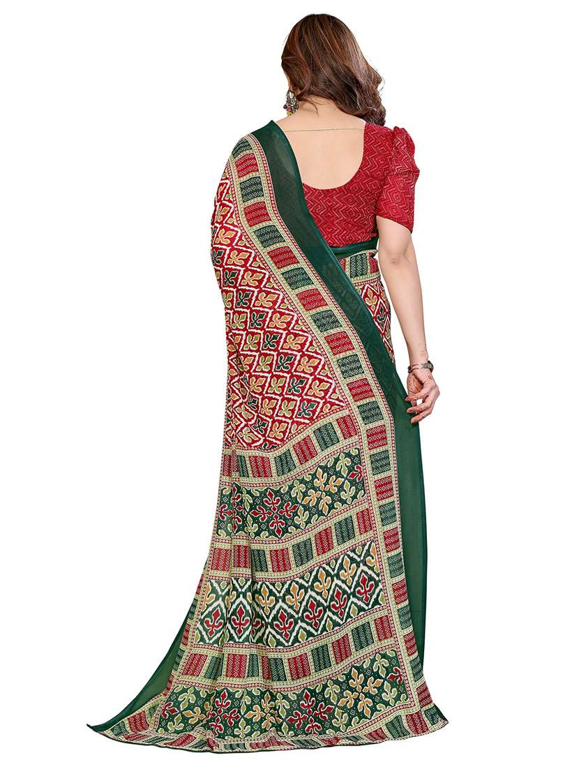 women printed casual wear saree with blouse - 22384738 -  Standard Image - 3
