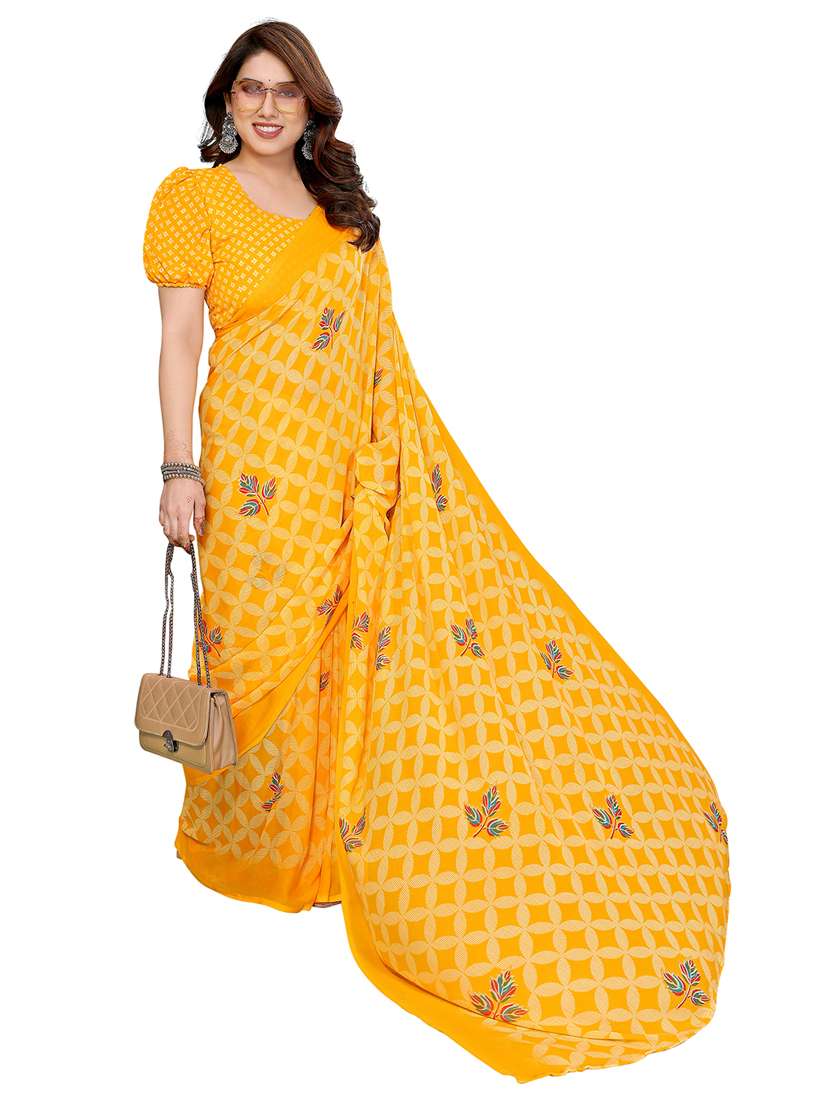 women printed casual wear saree with blouse - 22384741 -  Standard Image - 3