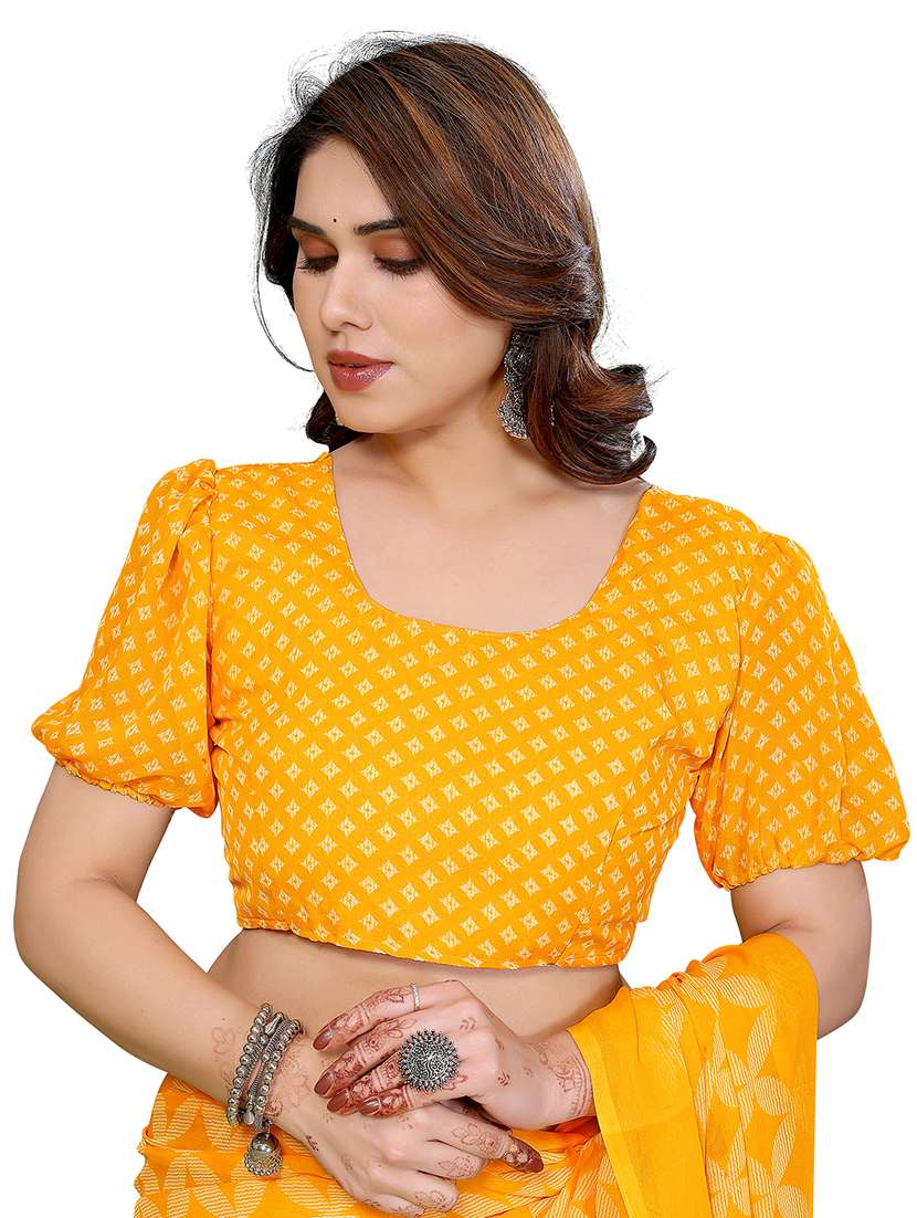 women printed casual wear saree with blouse - 22384741 -  Standard Image - 5
