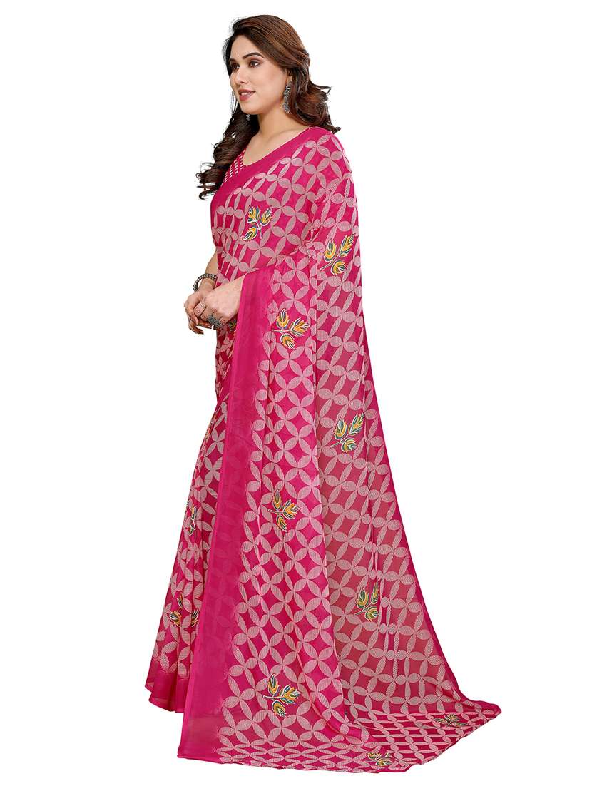 women printed casual wear saree with blouse - 22384742 -  Standard Image - 3