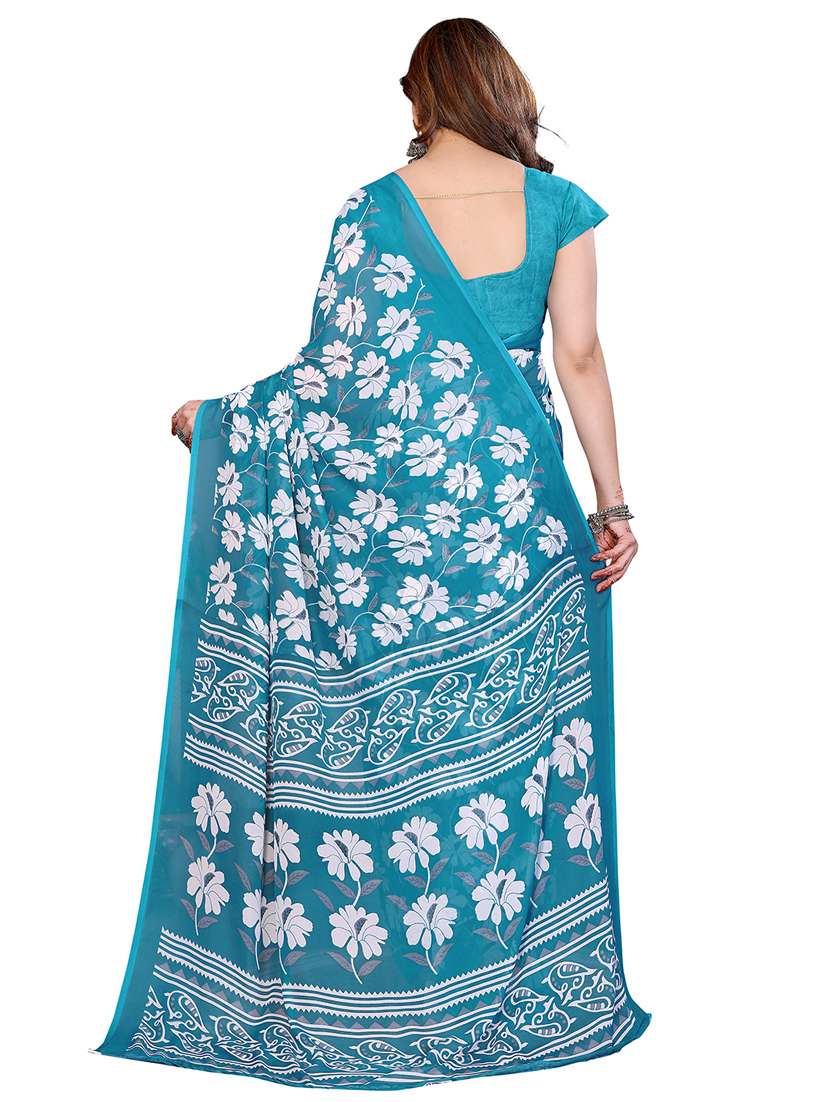 women printed casual wear saree with blouse - 22384745 -  Standard Image - 3
