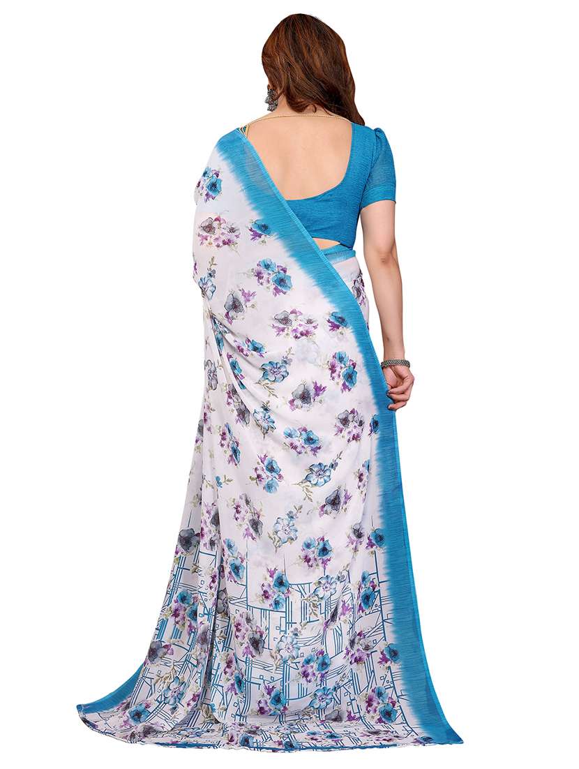 women printed casual wear saree with blouse - 22384753 -  Standard Image - 3