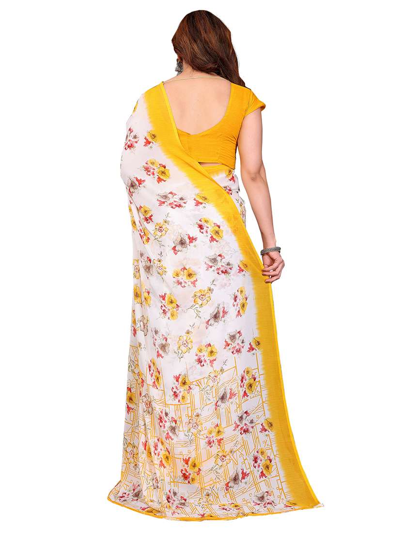 women printed casual wear saree with blouse - 22384754 -  Standard Image - 3