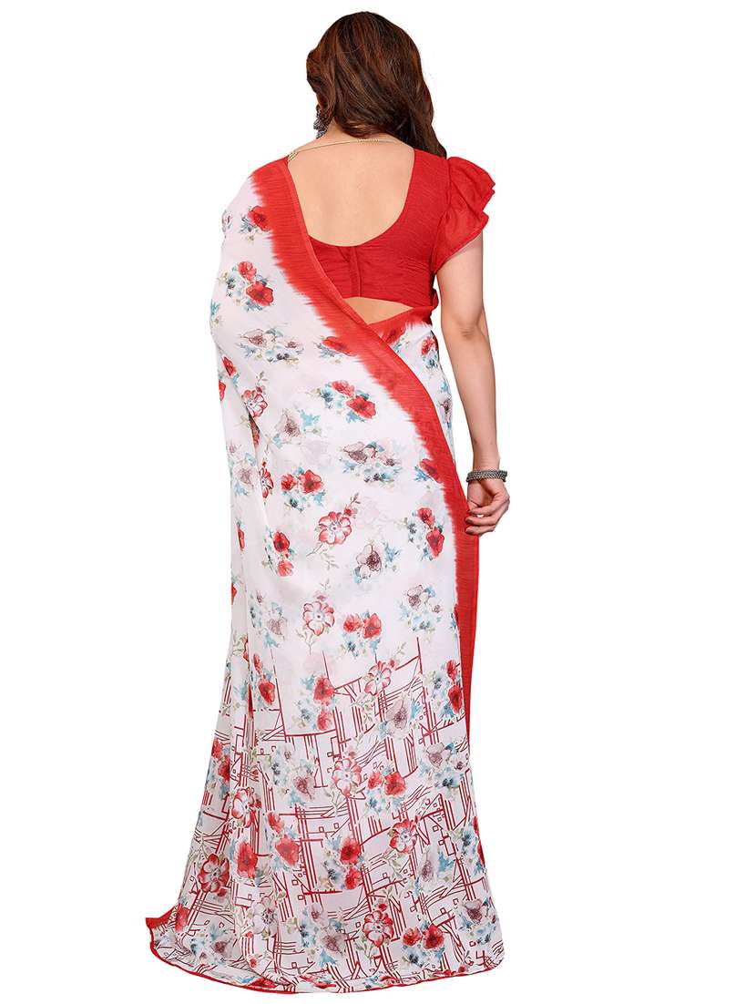 women printed casual wear saree with blouse - 22384756 -  Standard Image - 3
