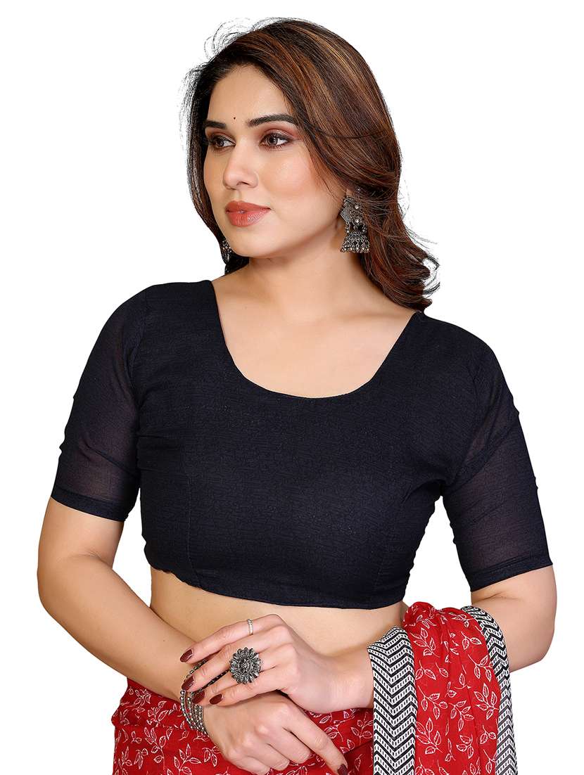 women printed casual wear saree with blouse - 22384770 -  Standard Image - 5