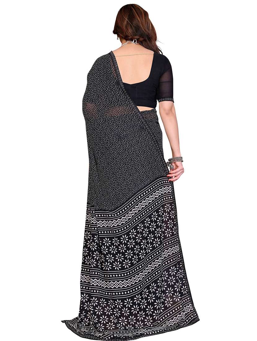 women printed casual wear saree with blouse - 22384806 -  Standard Image - 3