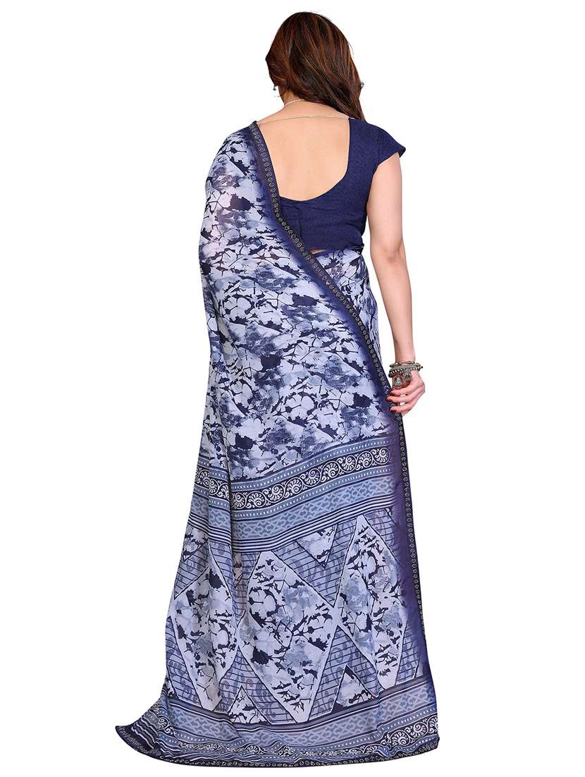 women printed casual wear saree with blouse - 22384809 -  Standard Image - 3