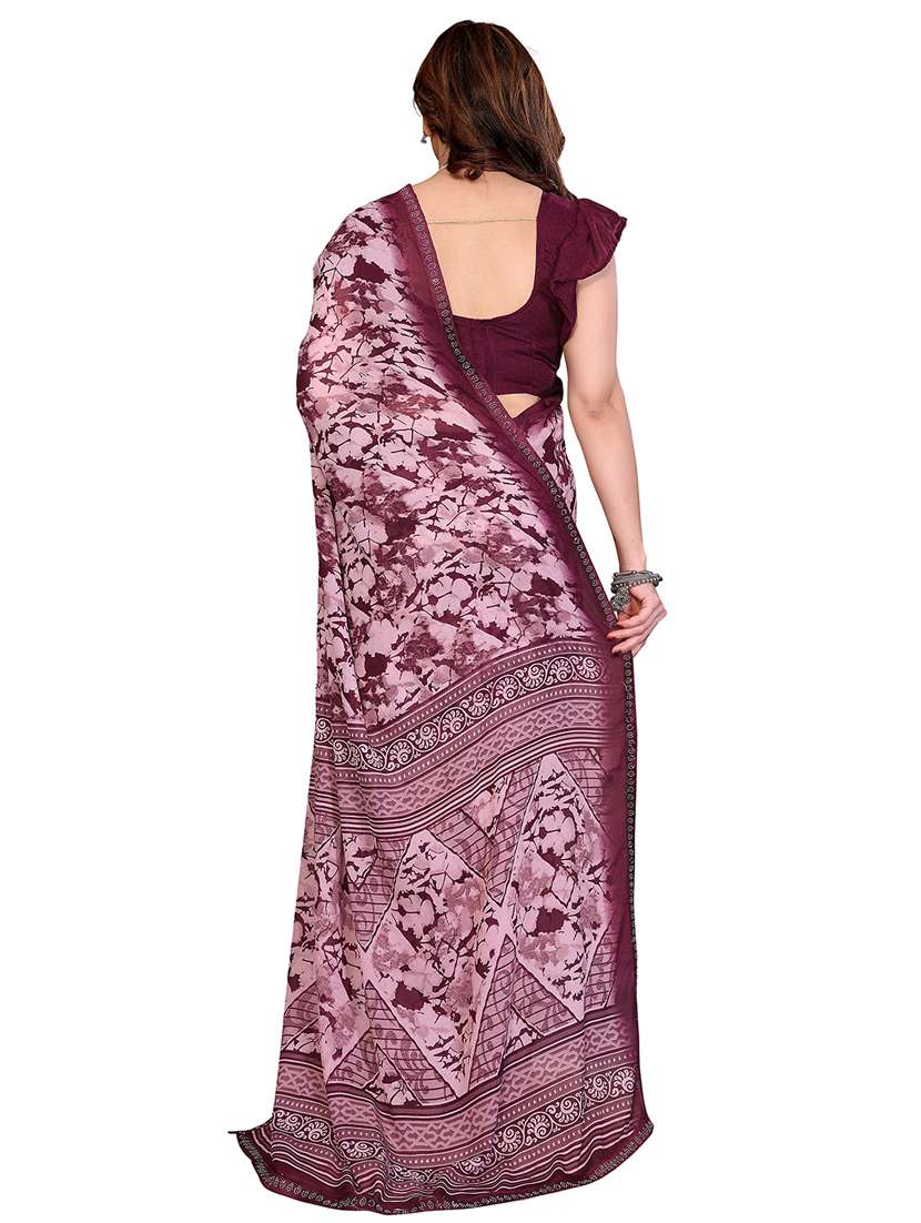women printed casual wear saree with blouse - 22384811 -  Standard Image - 3