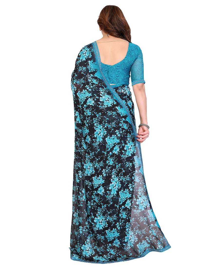 women printed casual wear saree with blouse - 22384818 -  Standard Image - 3