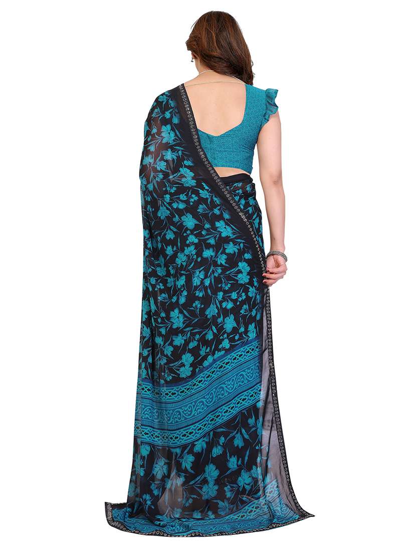 women printed casual wear saree with blouse - 22384822 -  Standard Image - 3