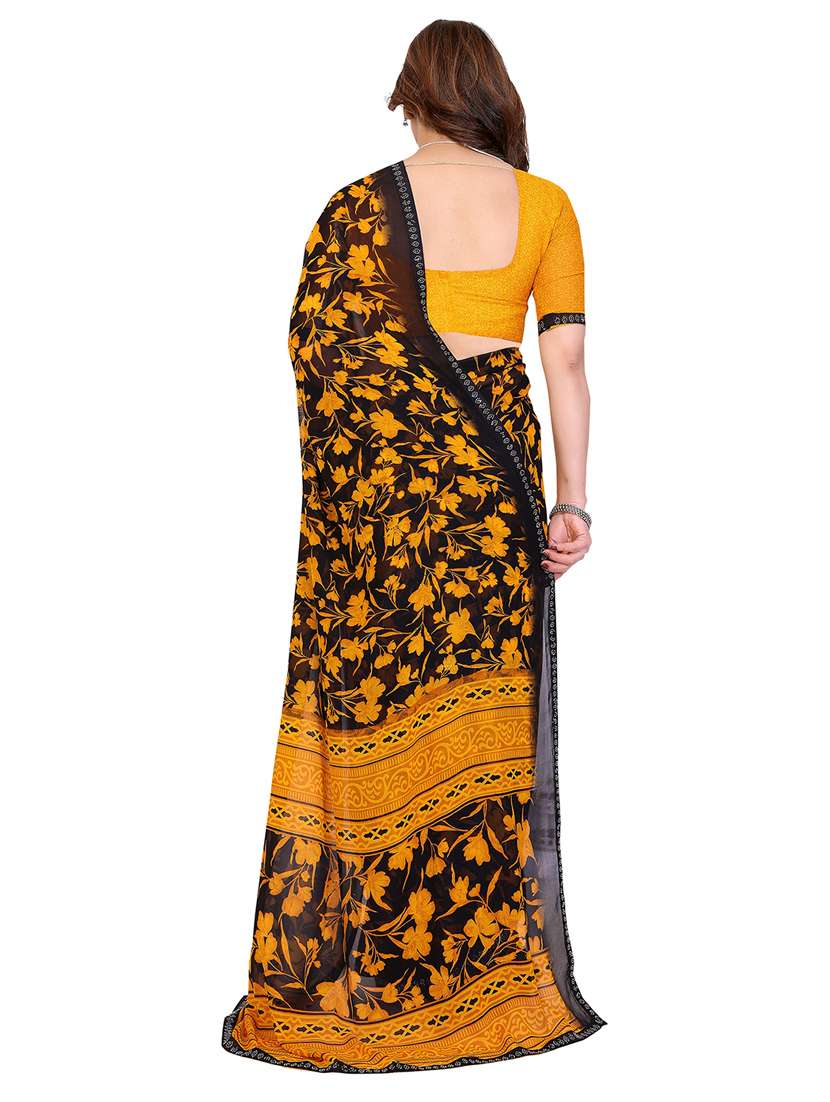 women printed casual wear saree with blouse - 22384823 -  Standard Image - 3