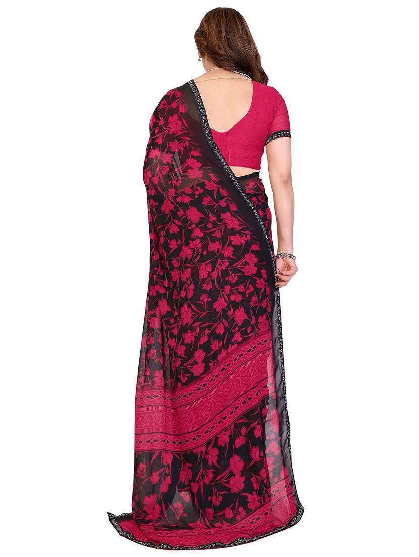 women printed casual wear saree with blouse - 22384824 -  Standard Image - 3