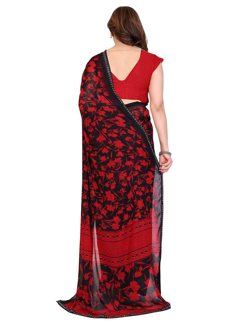 Women Printed Casual Wear Saree With Blouse - 22384825 -  Standard Image - 3