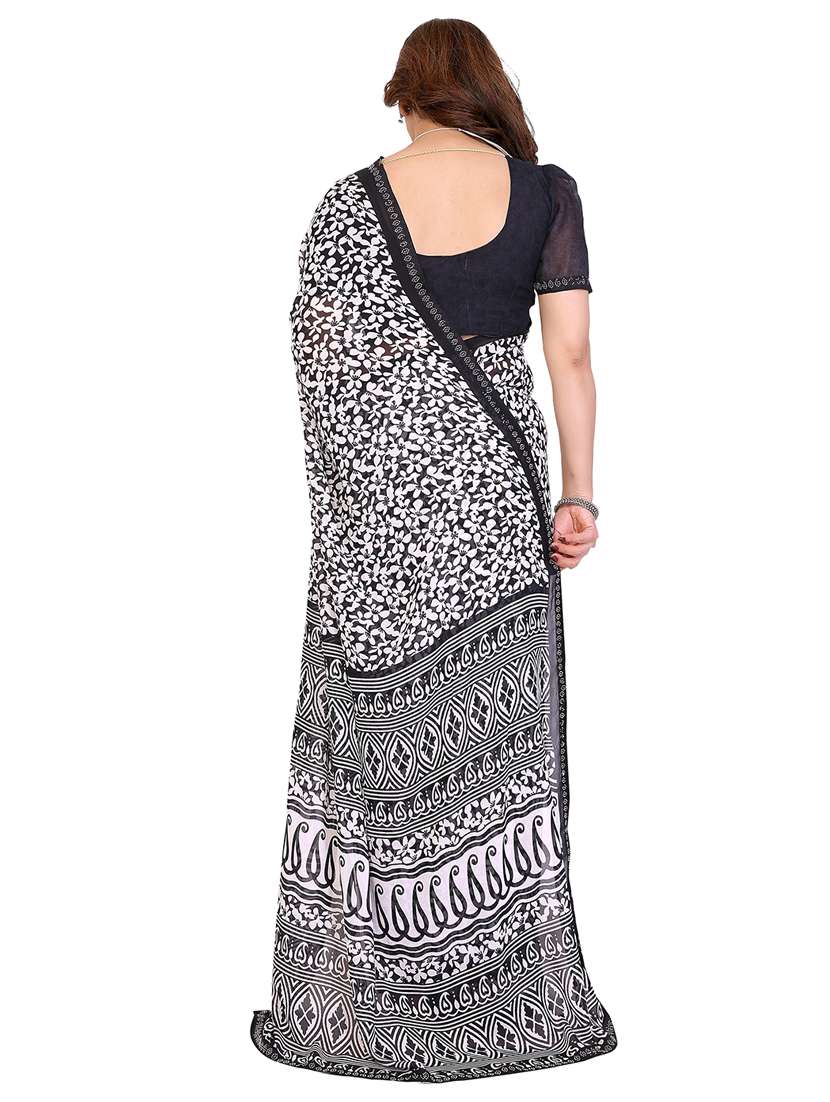 women printed casual wear saree with blouse - 22384826 -  Standard Image - 3