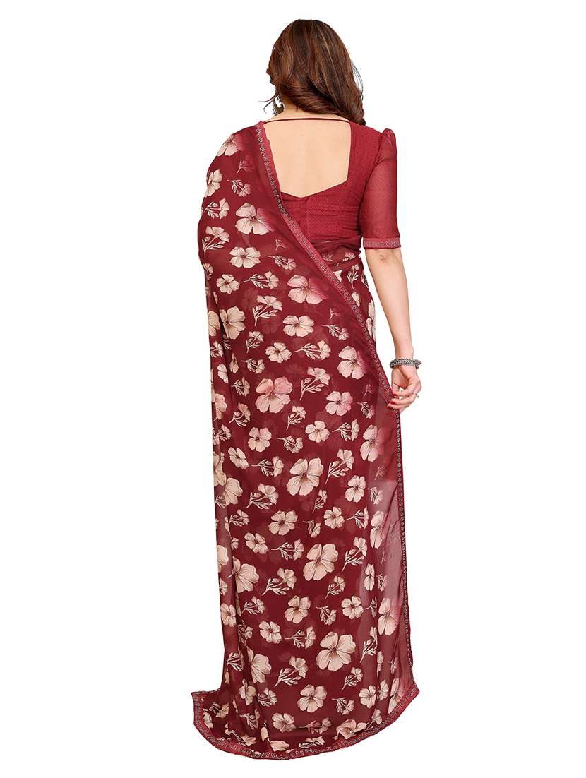 women printed casual wear saree with blouse - 22384831 -  Standard Image - 3