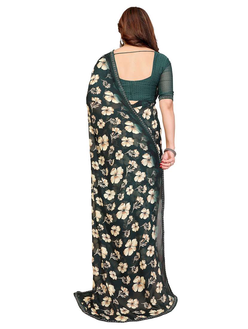 women printed casual wear saree with blouse - 22384832 -  Standard Image - 3