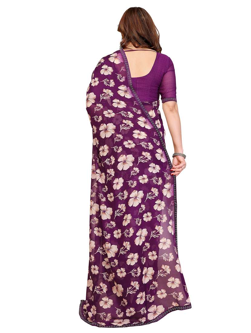 women printed casual wear saree with blouse - 22384833 -  Standard Image - 3