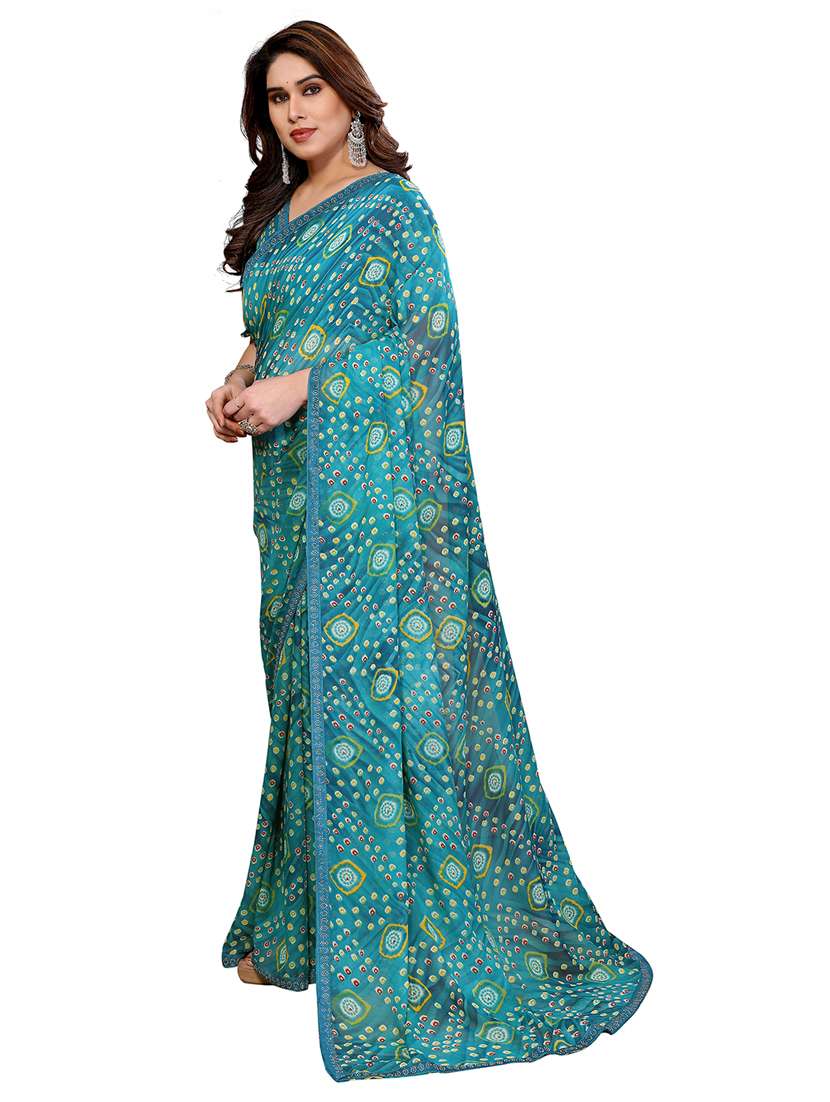 women printed casual wear saree with blouse - 22384839 -  Standard Image - 3