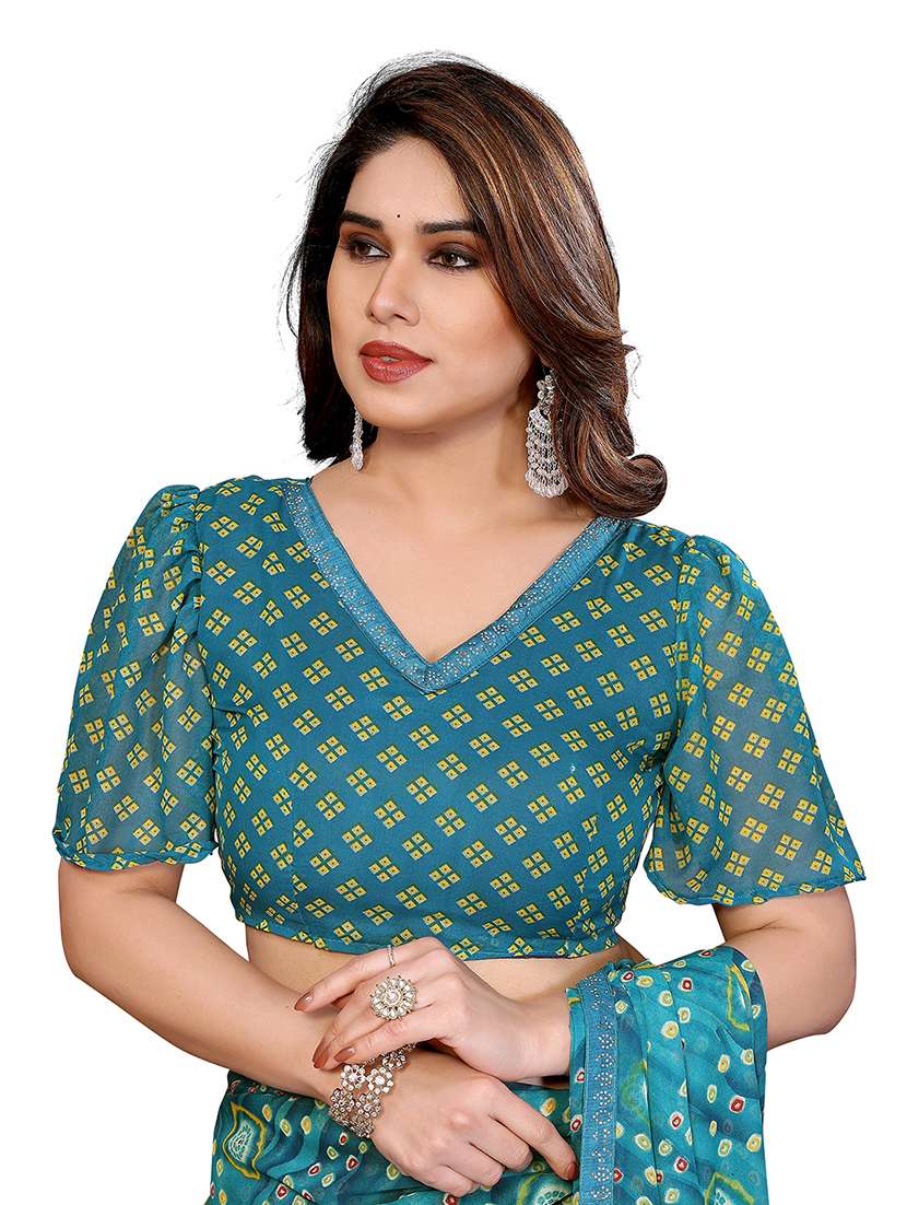 women printed casual wear saree with blouse - 22384839 -  Standard Image - 5