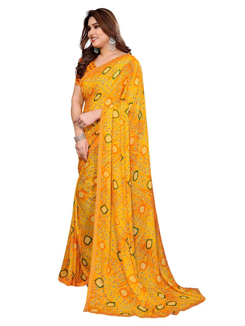 women printed casual wear saree with blouse - 22384840 -  Standard Image - 3