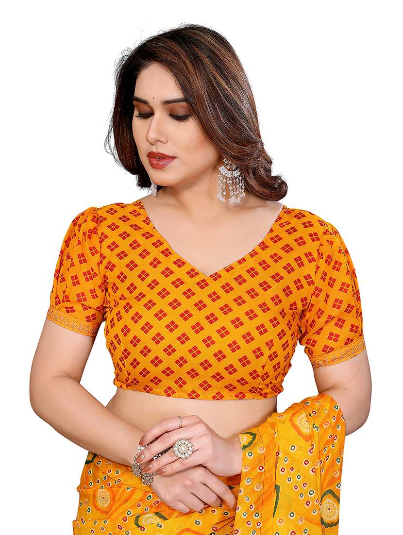 women printed casual wear saree with blouse - 22384840 -  Standard Image - 5