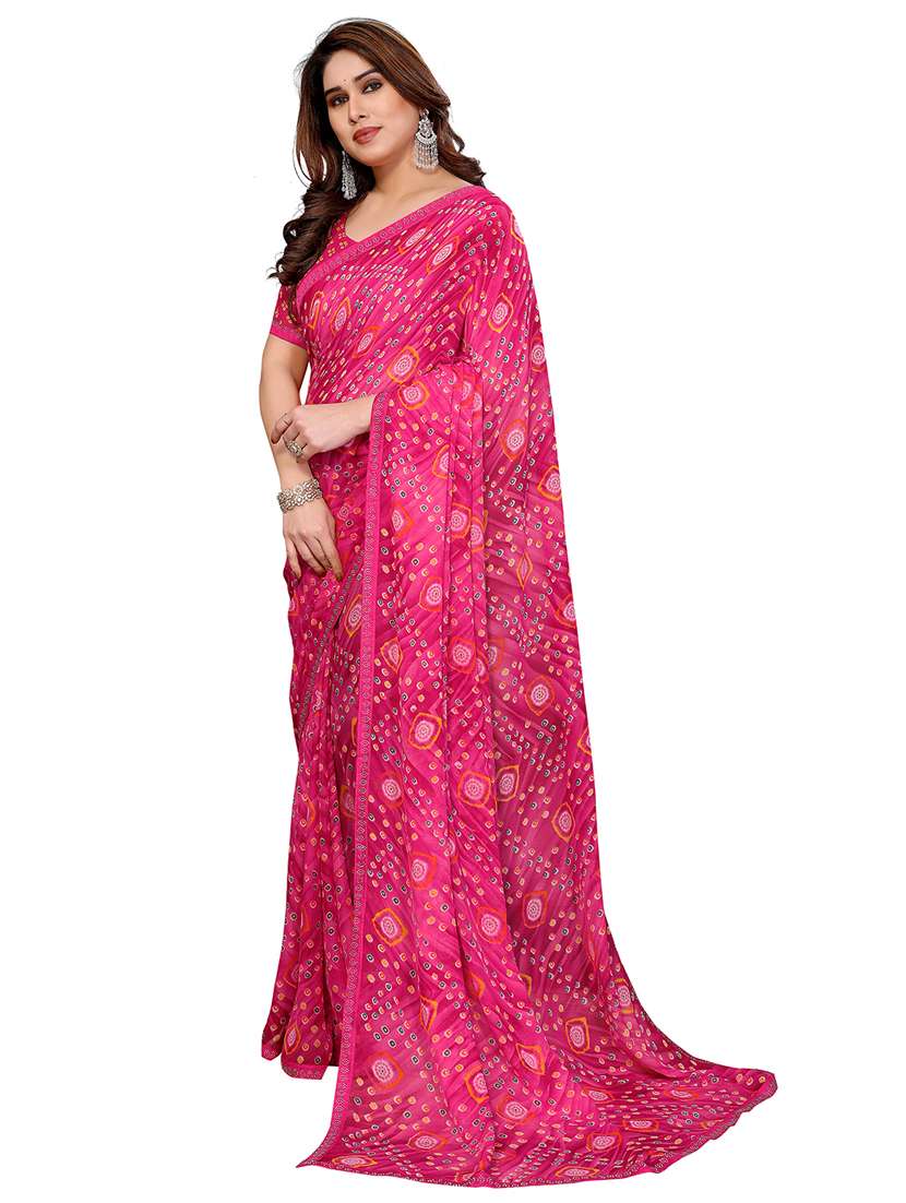 women printed casual wear saree with blouse - 22384841 -  Standard Image - 3