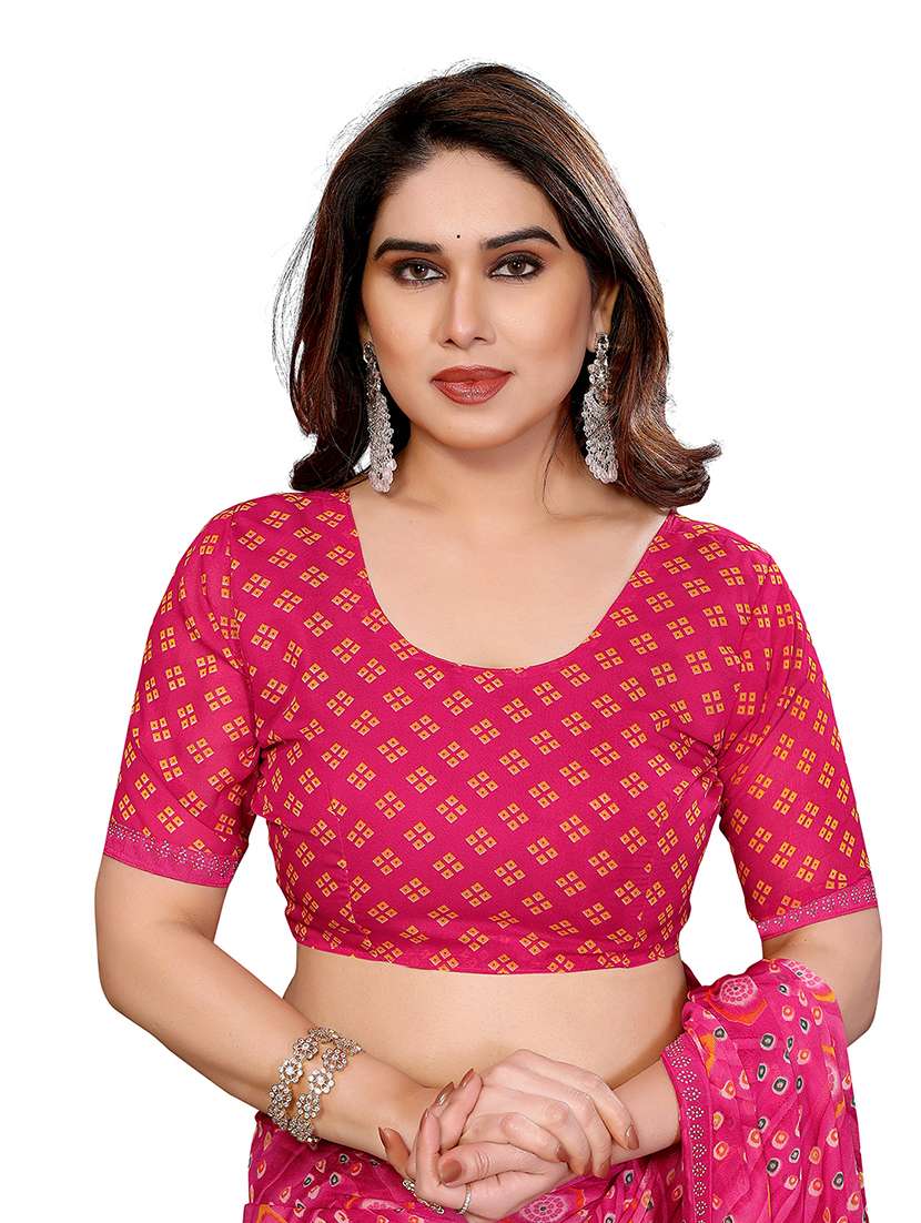 women printed casual wear saree with blouse - 22384841 -  Standard Image - 5