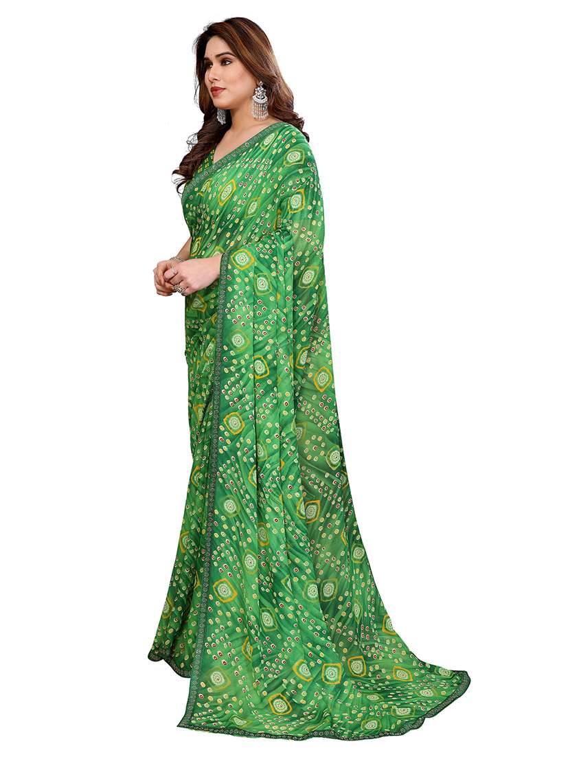 women printed casual wear saree with blouse - 22384842 -  Standard Image - 3