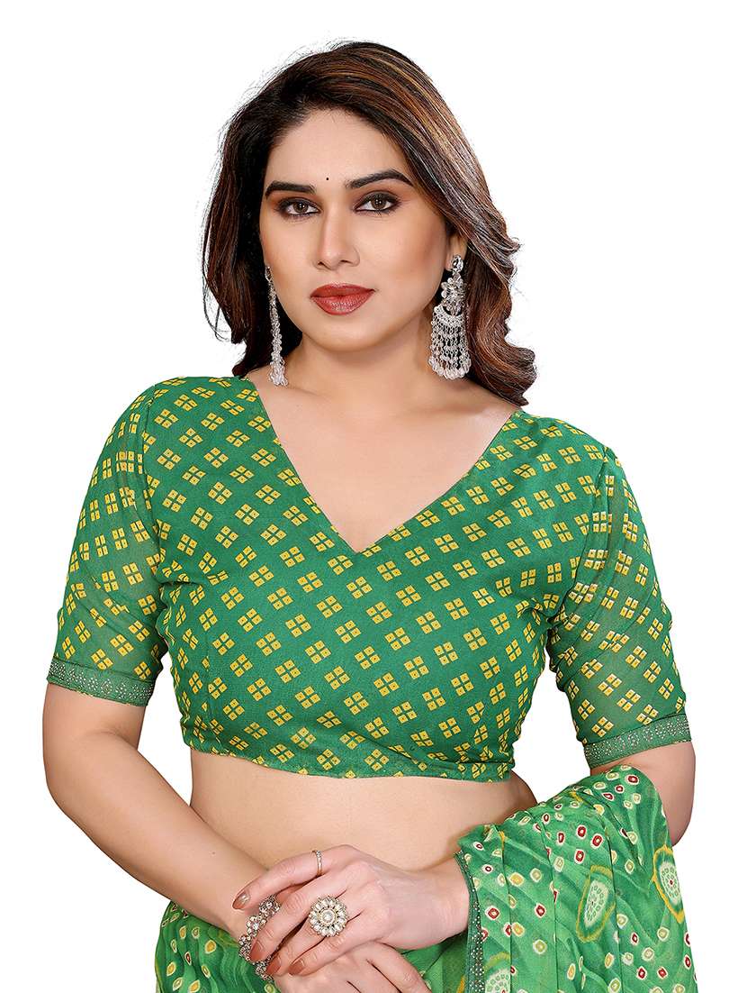 women printed casual wear saree with blouse - 22384842 -  Standard Image - 5