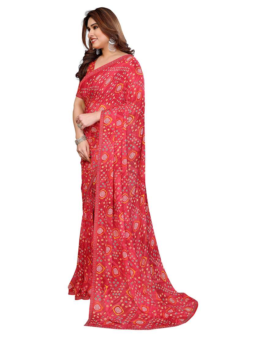 women printed casual wear saree with blouse - 22384844 -  Standard Image - 3