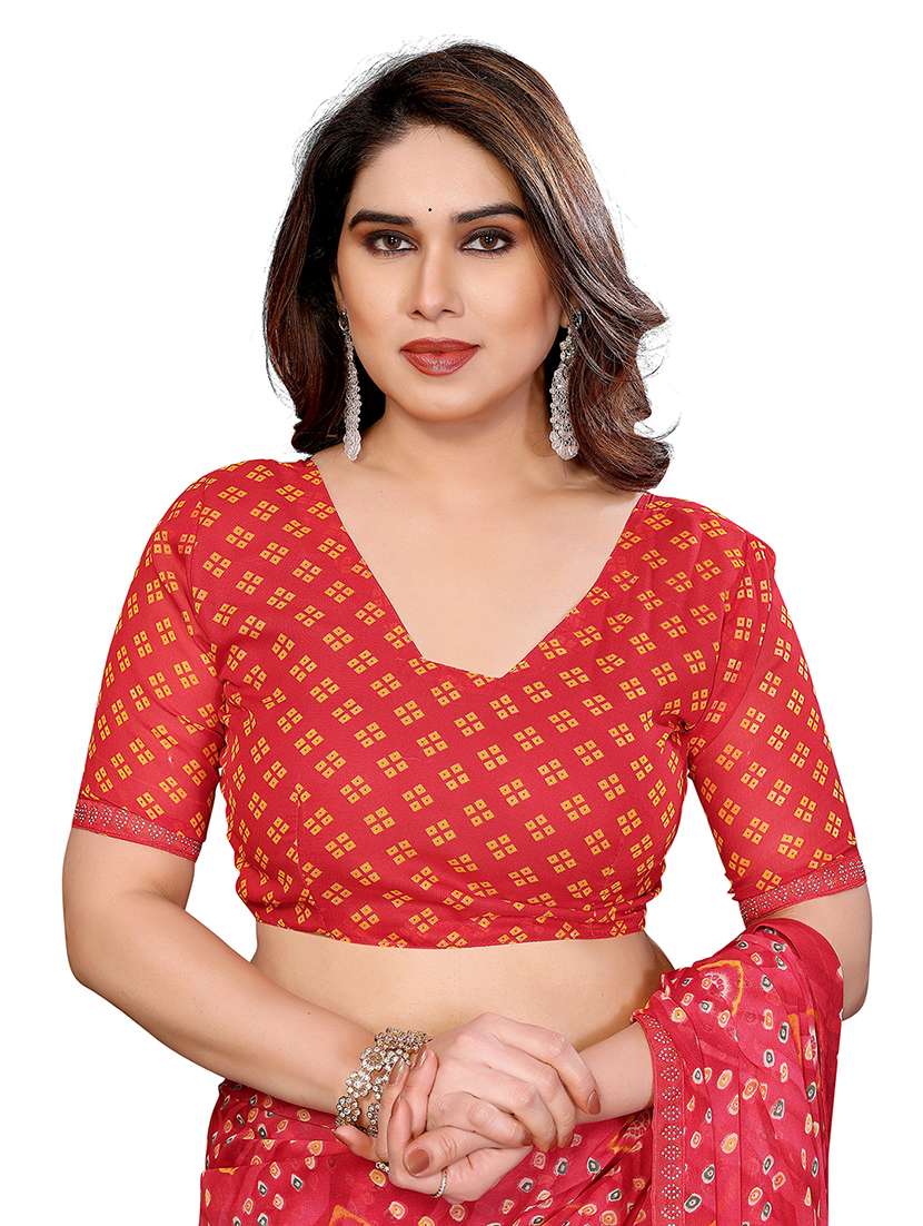 women printed casual wear saree with blouse - 22384844 -  Standard Image - 5