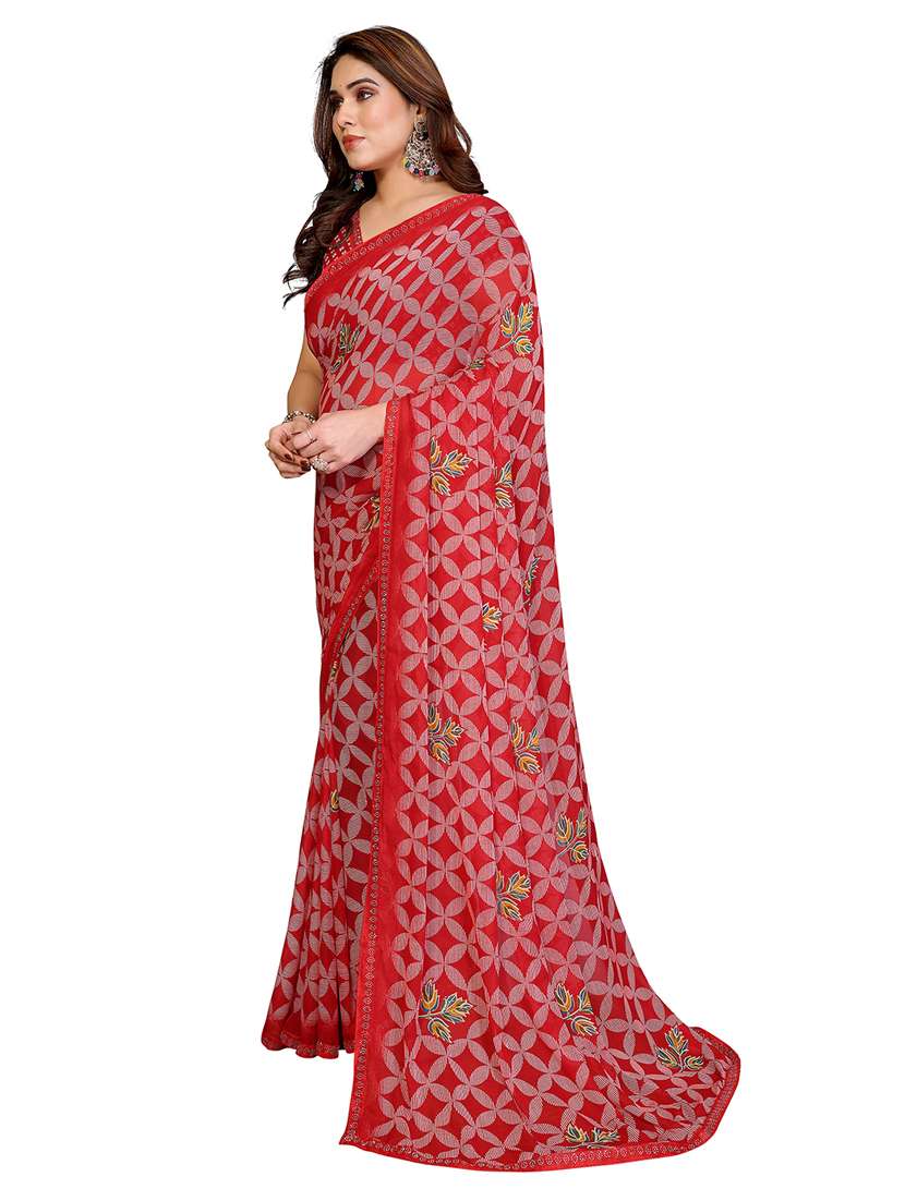 women printed casual wear saree with blouse - 22384853 -  Standard Image - 3
