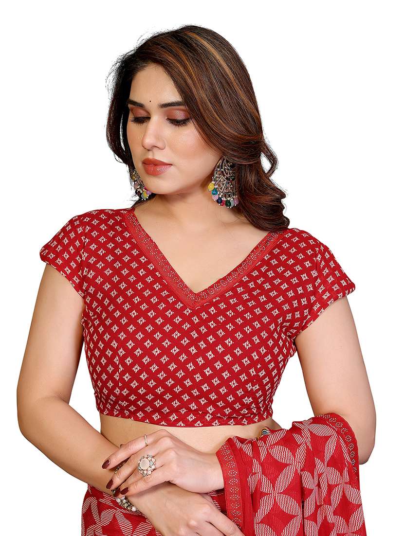women printed casual wear saree with blouse - 22384853 -  Standard Image - 5