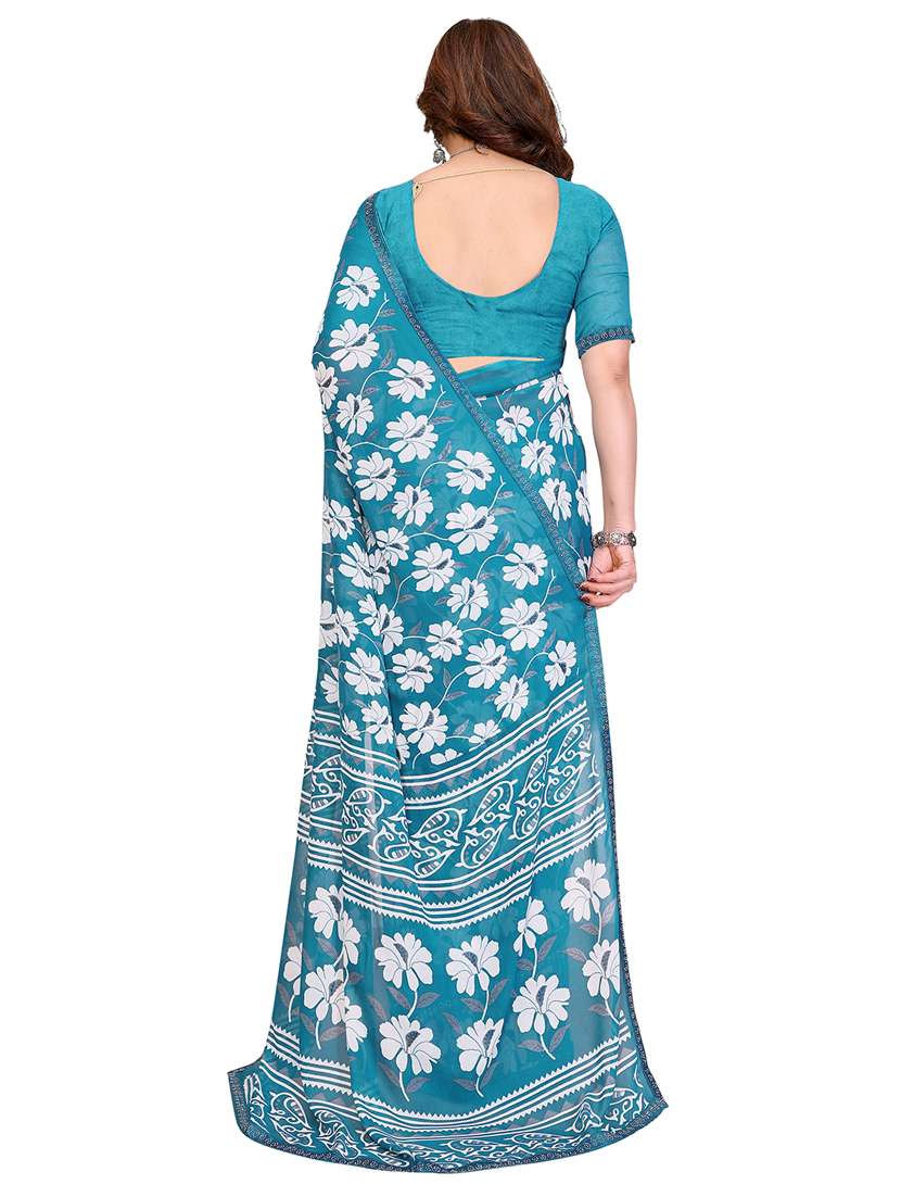 women printed casual wear saree with blouse - 22384854 -  Standard Image - 3
