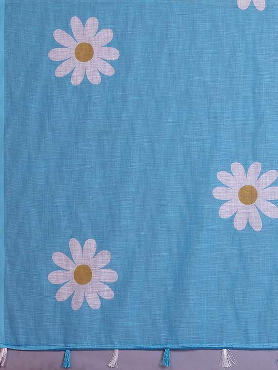 women printed casual wear saree with blouse - 22384866 -  Standard Image - 5