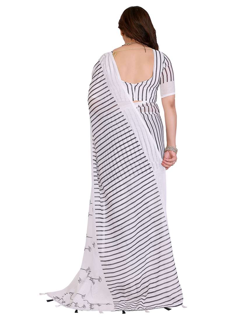 women printed casual wear saree with blouse - 22384877 -  Standard Image - 3