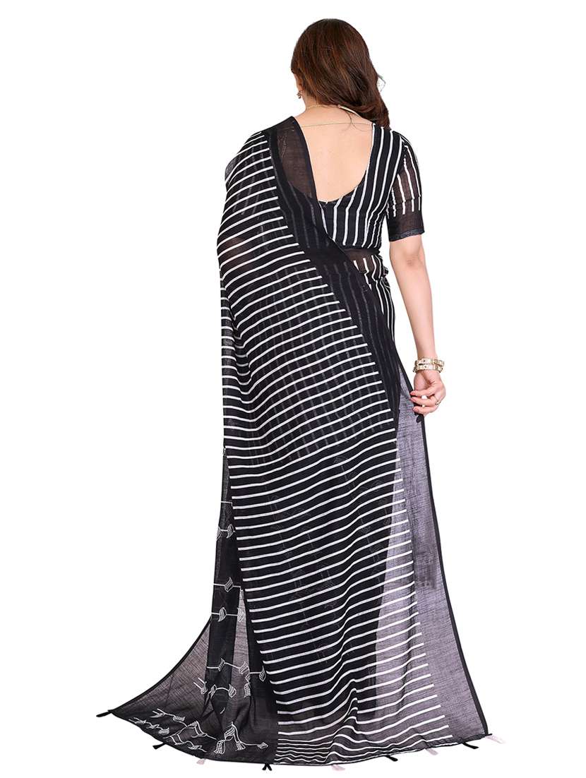 women printed casual wear saree with blouse - 22384878 -  Standard Image - 3