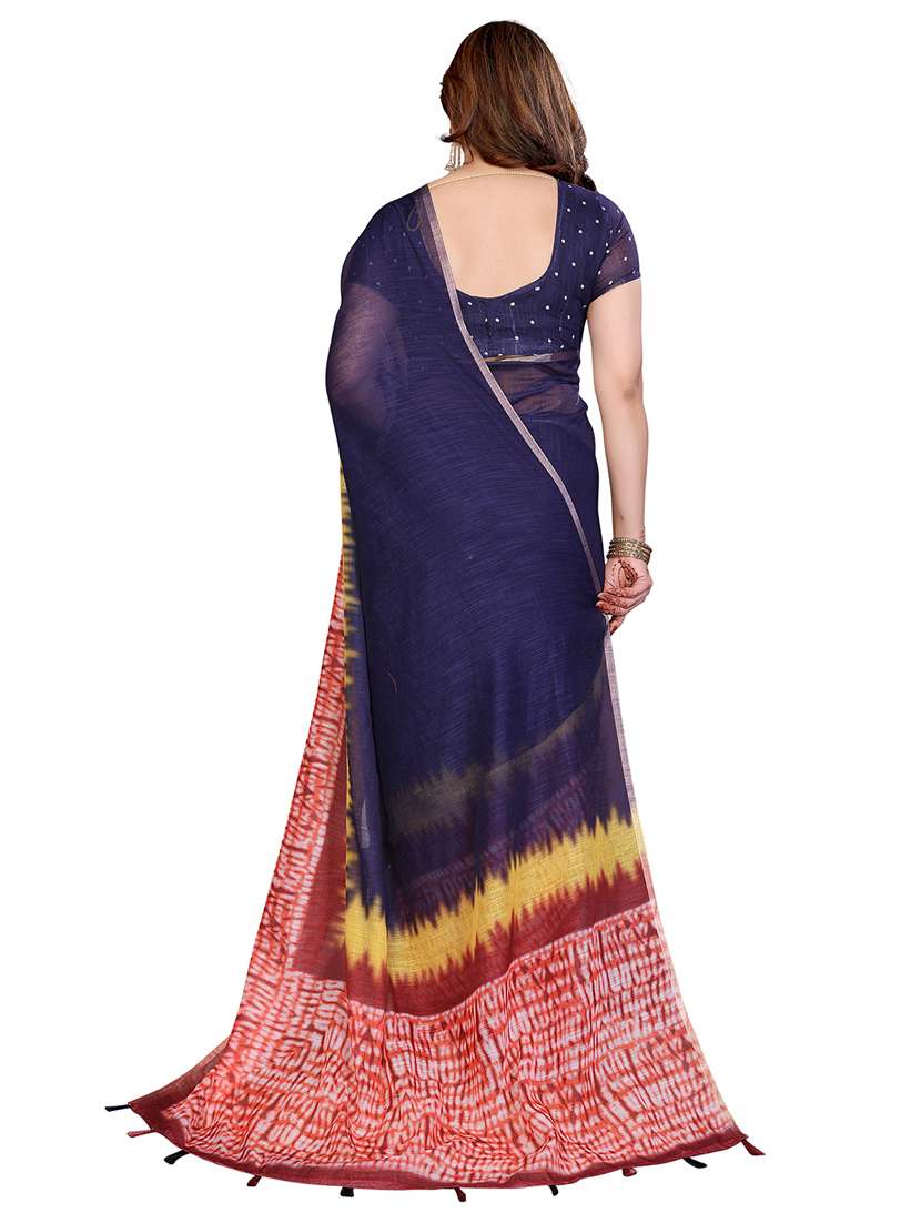 women printed casual wear saree with blouse - 22384884 -  Standard Image - 3