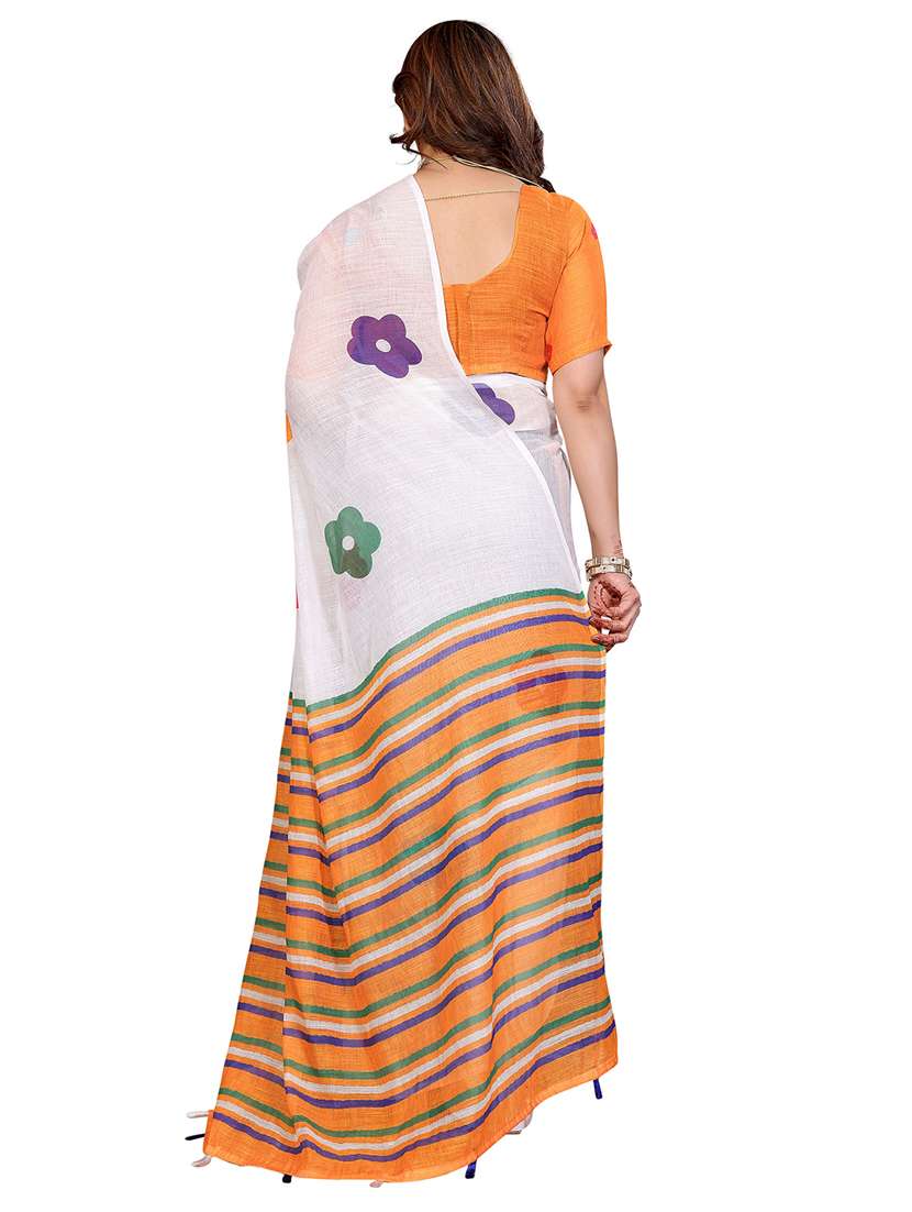 women printed casual wear saree with blouse - 22384892 -  Standard Image - 3