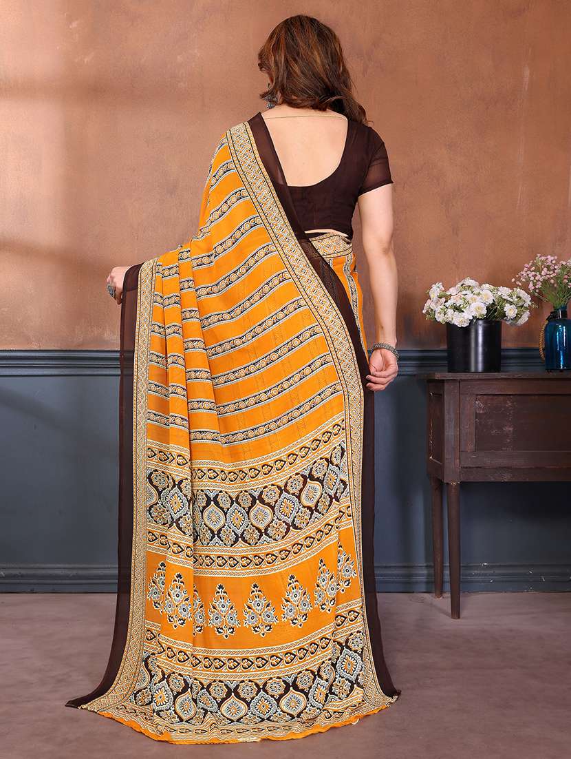 women printed casual wear saree with blouse - 22384911 -  Standard Image - 3