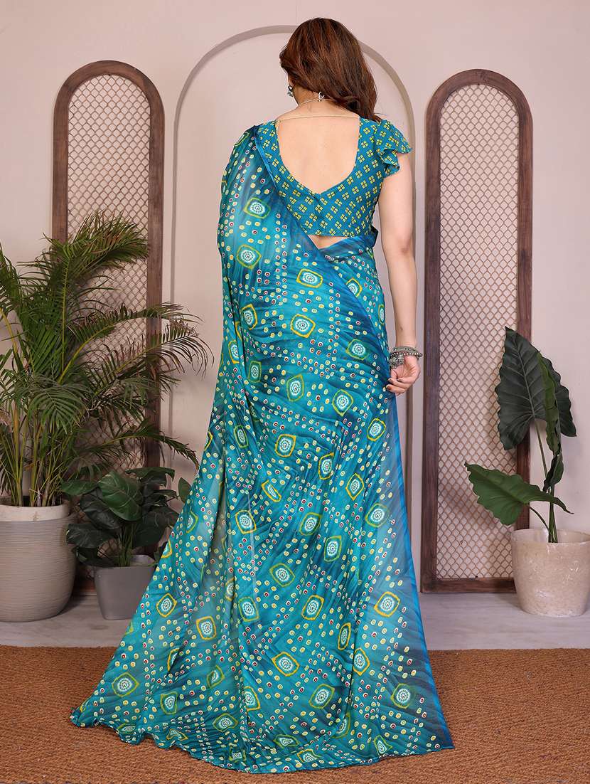 women printed casual wear saree with blouse - 22384913 -  Standard Image - 3
