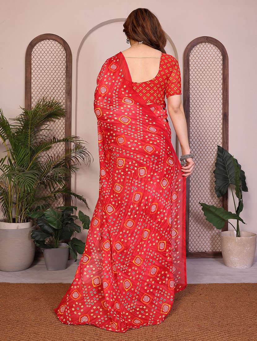 women printed casual wear saree with blouse - 22384918 -  Standard Image - 3