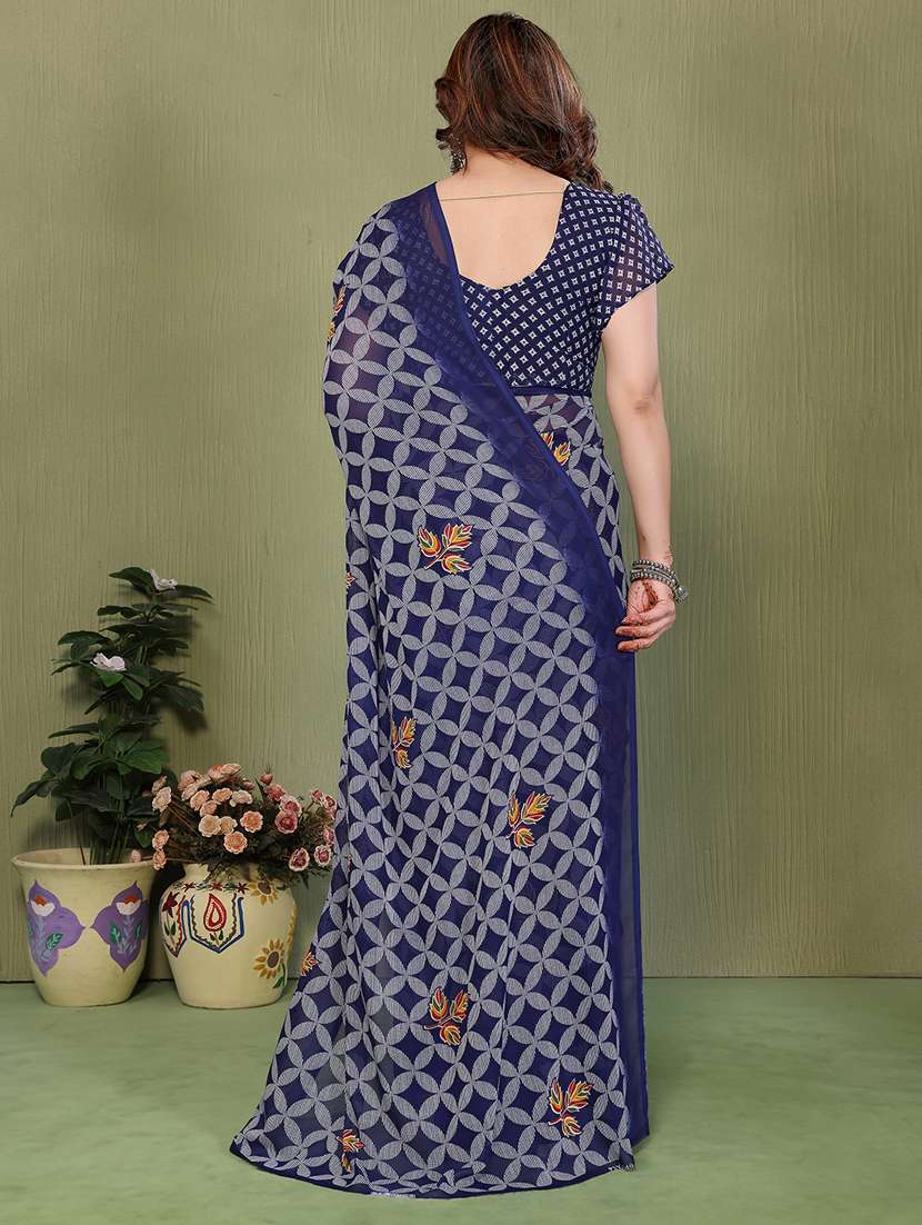 women printed casual wear saree with blouse - 22384923 -  Standard Image - 3