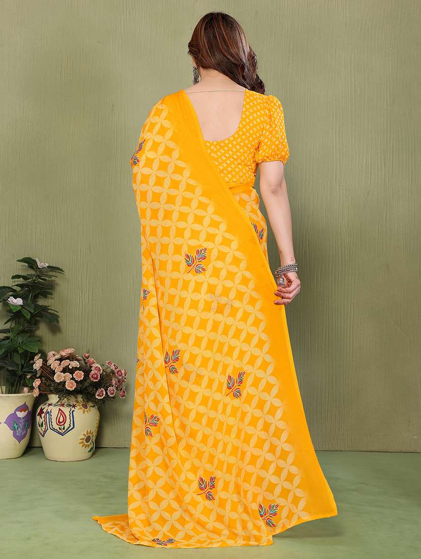 women printed casual wear saree with blouse - 22384924 -  Standard Image - 3