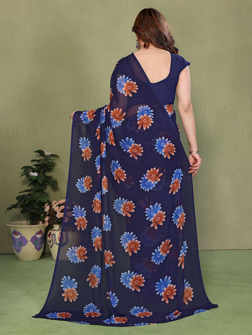 women printed casual wear saree with blouse - 22384932 -  Standard Image - 3