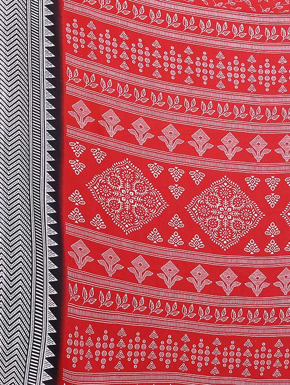 women printed casual wear saree with blouse - 22384953 -  Standard Image - 5