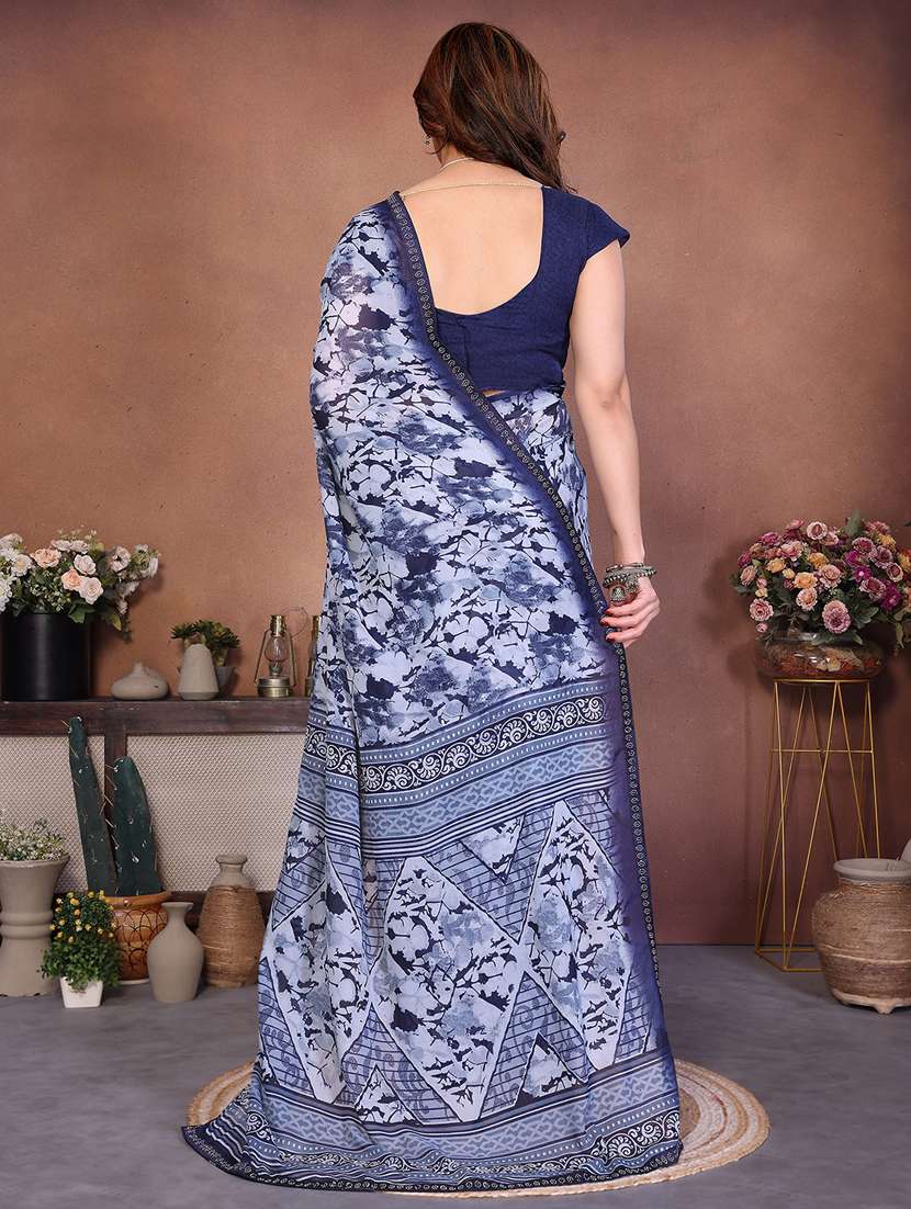 women printed casual wear saree with blouse - 22384991 -  Standard Image - 3