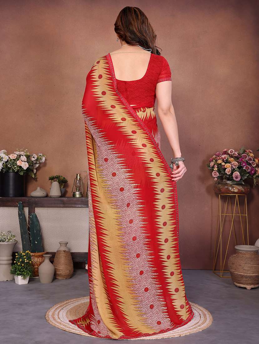 women printed casual wear saree with blouse - 22384995 -  Standard Image - 3