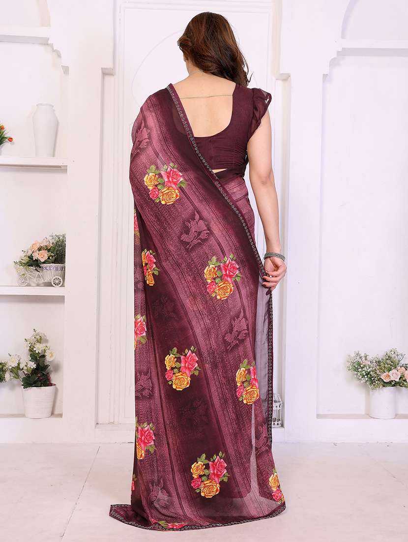 women printed casual wear saree with blouse - 22384999 -  Standard Image - 3