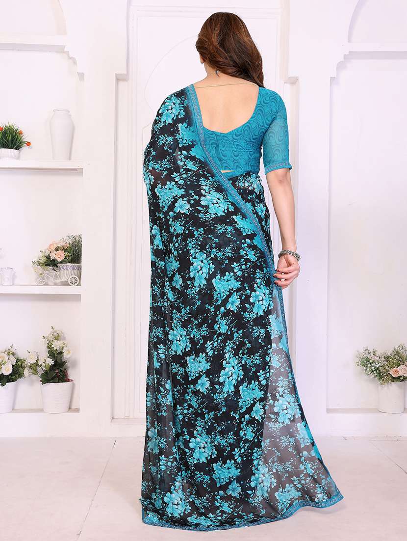 women printed casual wear saree with blouse - 22385000 -  Standard Image - 3